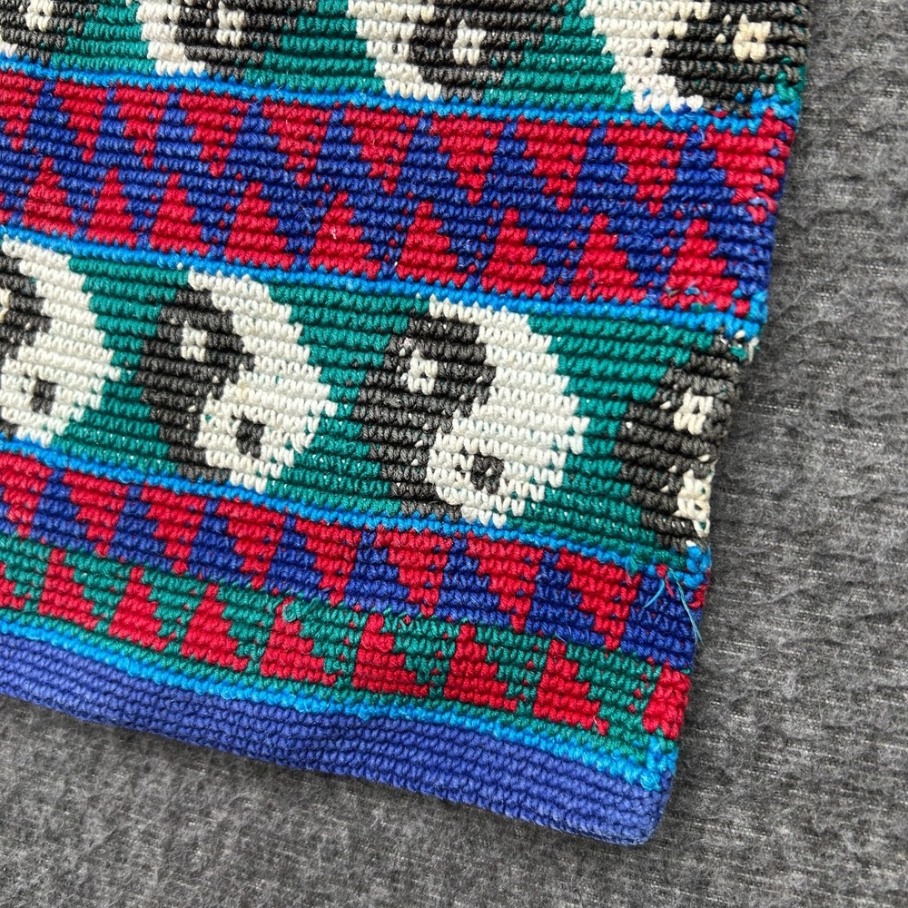 Guatemalan Handmade Knit Crochet Bag Purse Vintage y2k 90s Yin Yang - Picture 5 of 11